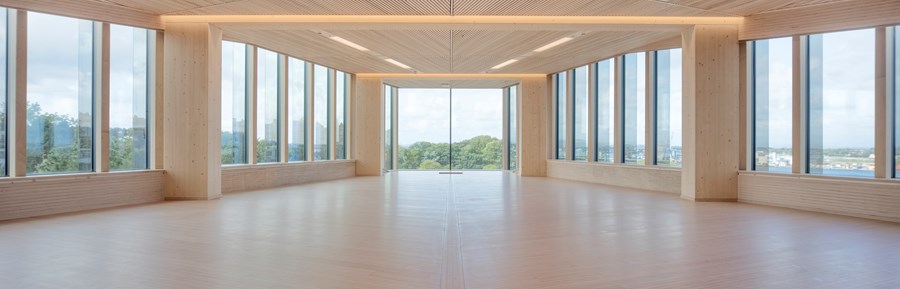 Finansparken Bjergsted building in Stavanger, Norway manufactured with mass timber and Dynea adhesives